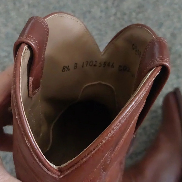 Cuero Leather boots-size 8.5 Cognac Brown 8.5 western pointed toe ankle boots - Picture 5 of 8